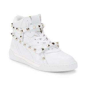 Valentino studded leather high top sneakers